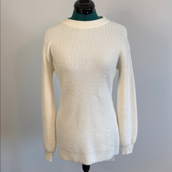 RW&CO. Sweaters - RW&CO. Ivory White Ribbed Knit Long Sweater